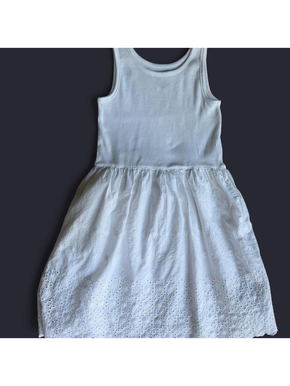 Gap Kids White Mix-Fabric Eyelet Tank Dress